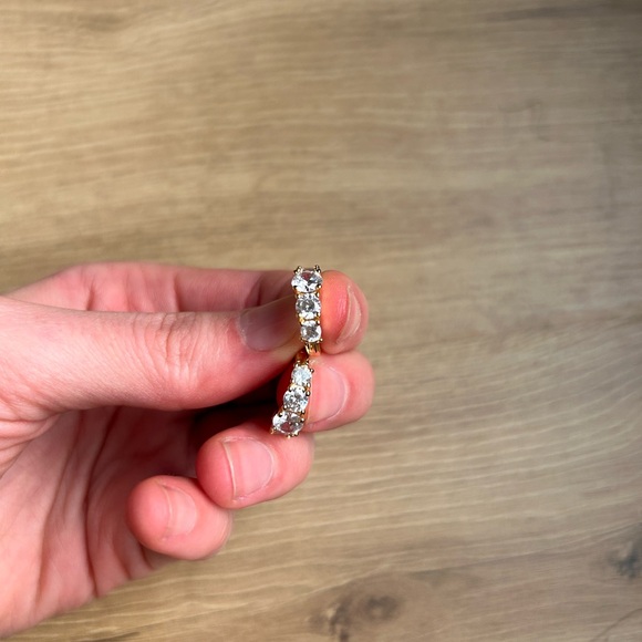 Jewelry - Elegant Gold and faux diamond Women's Hoop Earrings